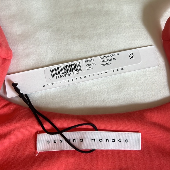 Sexy Fire Coral color tank dress Susana Monaco dress XS - Picture 4 of 7
